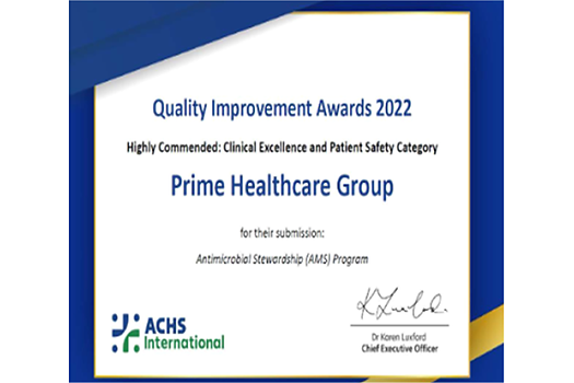 ACHS Clinical Improvement Award for Antibiotic Stewardship Program