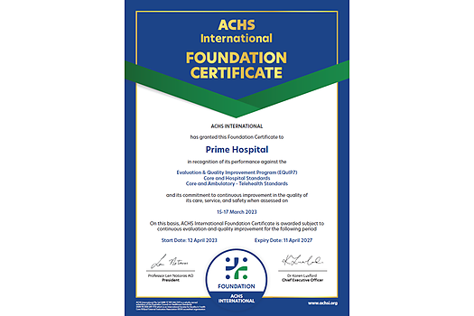 ACHS EQuIP7 Hospital & Telehealth Re-Accreditation – PRIME Hospital